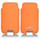 가죽 커버 Samsung GT-i9500 Galaxy S IV - Orange fluo