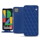 Google Pixel 4 XL leather case - Bleu océan - Couture ( Nappa - Pantone 293C ) 
