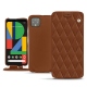 Google Pixel 4 XL leather case - Marron - Couture ( Nappa - Pantone 1615C ) 