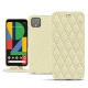 Google Pixel 4 XL leather case - Ivoire - Couture ( Sleek P C12 - White ) 