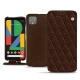 Google Pixel 4 XL leather case - Châtaigne - Couture ( Pantone 476C ) 