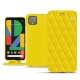 Google Pixel 4 XL leather case - Jaune fluo - Couture
