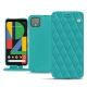 Housse cuir Google Pixel 4 XL - Bleu fluo - Couture