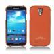 가죽 커버 Samsung GT-i9500 Galaxy S IV - Papaye ( Pantone 180C ) 