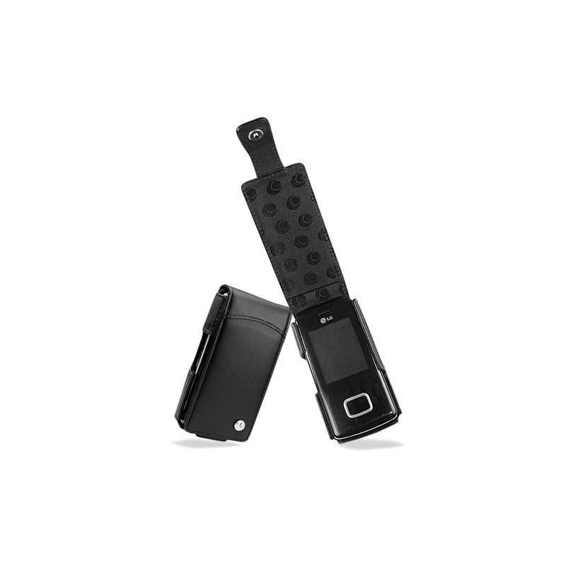Astuccio in pelle LG KG800 - Chocolate  - Noir ( Nappa - Black ) 