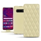 Housse cuir Samsung Galaxy S10 5G - Beige - Couture ( Nappa - Pantone 7502C ) 