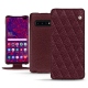 Housse cuir Samsung Galaxy S10 5G - Lie de vin - Couture ( Pantone 5115C ) 