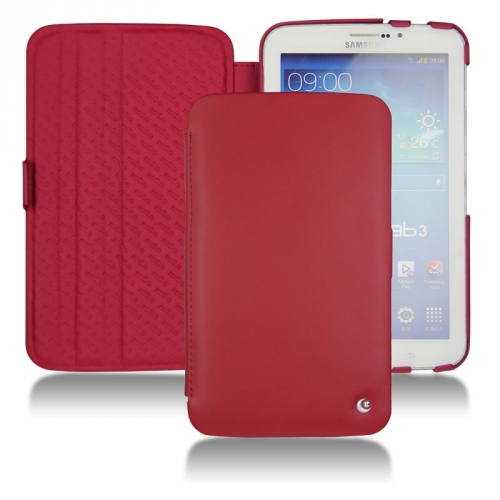 Housse cuir Samsung GT-P3200 Galaxy Tab 3 7.0Rouge ( Nappa - Pantone #d50032 ) 
