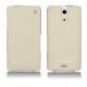 Custodia in pelle Sony Xperia ZR  - Beige ( Nappa - Pantone 7502C ) 