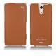 Custodia in pelle Sony Xperia ZR  - Marron ( Nappa - Pantone 1615C ) 
