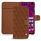 Samsung Galaxy S10 5G leather case - Marron - Couture ( Nappa - Pantone 1615C ) 
