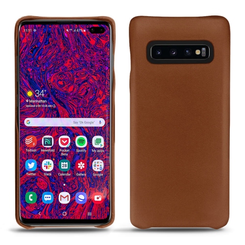 Lederschutzhülle Samsung Galaxy S10 5GMarron ( Nappa - Pantone #8B4720 ) 
