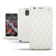 硬质真皮保护套 Samsung SM-N9000 Galaxy Note 3  - Blanc - Couture ( Bologna - White ) 
