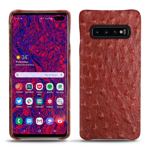 Habillez avec style votre Samsung Galaxy S10 5G avec des étuis coques de luxeAutruche ciliegia ( Pantone #a4343a ) 