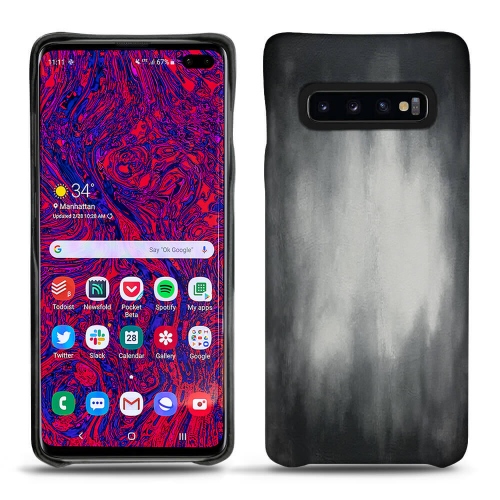Lederschutzhülle Samsung Galaxy S10 5GGris Patine