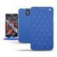 硬质真皮保护套 Samsung SM-N9000 Galaxy Note 3  - Bleu océan - Couture ( Nappa - Pantone 293C ) 