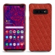 Samsung Galaxy S10 5G leather cover - Papaye - Couture ( Pantone 180C ) 