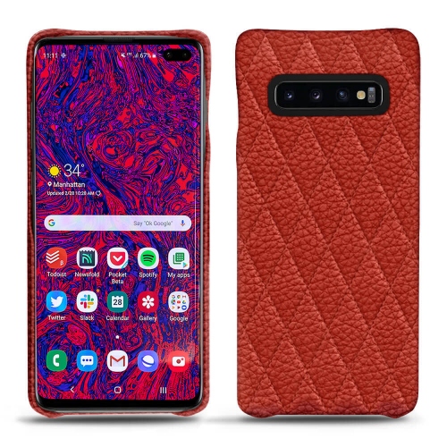 Habillez avec style votre Samsung Galaxy S10 5G avec des étuis coques de luxePapaye - Couture ( Pantone #b54317 ) 