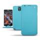 硬质真皮保护套 Samsung SM-N9000 Galaxy Note 3  - Bleu fluo