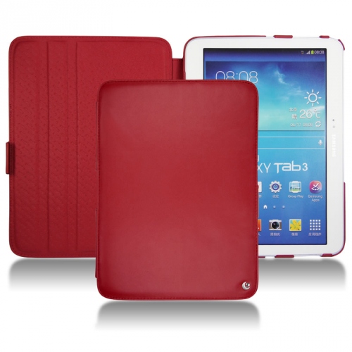 Custodia in pelle Samsung GT-P5220 Galaxy Tab 3 10.1 Rouge ( Nappa - Pantone #d50032 ) 