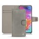 Housse cuir Samsung Galaxy A70 - Acier vintage ( Pantone 403C ) 