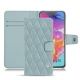 硬质真皮保护套 Samsung Galaxy A70 - Bleu ciel - Couture ( Nappa - Pantone 277C ) 