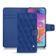 Custodia in pelle Samsung Galaxy A70 - Bleu océan - Couture ( Nappa - Pantone 293C ) 
