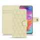 Lederschutzhülle Samsung Galaxy A70 - Ivoire - Couture ( Sleek P C12 - White ) 