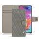 硬质真皮保护套 Samsung Galaxy A70 - Acier vintage - Couture