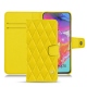 Samsung Galaxy A70 leather case - Jaune fluo - Couture