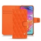 Housse cuir Samsung Galaxy A70 - Orange fluo - Couture