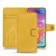 Housse cuir Samsung Galaxy A70 - Jaune soulèu