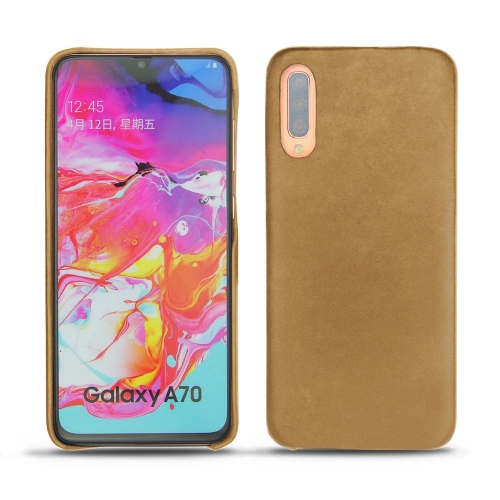 Funda de piel Samsung Galaxy A70Sable vintage ( Pantone #9b7340 ) 