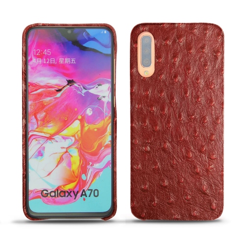 Funda de piel Samsung Galaxy A70Autruche ciliegia ( Pantone #a4343a ) 