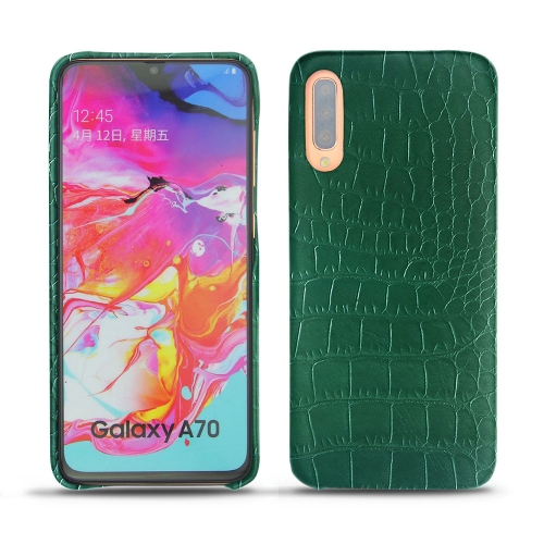 Capa em pele Samsung Galaxy A70Crocodile pino ( Pantone #173F35 ) 
