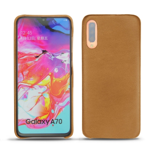 硬质真皮保护套 Samsung Galaxy A70Castan esparciate ( Pantone #824F2A )