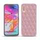 Coque cuir Samsung Galaxy A70 - Rose - Couture ( Nappa - Pantone 2365C ) 