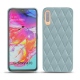 Coque cuir Samsung Galaxy A70 - Bleu ciel - Couture ( Nappa - Pantone 277C ) 