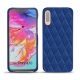 Coque cuir Samsung Galaxy A70 - Bleu océan - Couture ( Nappa - Pantone 293C ) 