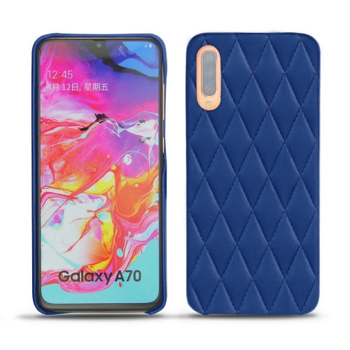 Lederschutzhülle Samsung Galaxy A70Bleu océan - Couture ( Nappa - Pantone #15458a) 