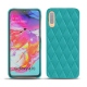 Coque cuir Samsung Galaxy A70 - Bleu fluo - Couture