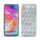 Coque cuir Samsung Galaxy A70 - Platinium - Couture