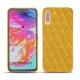 Samsung Galaxy A70 leather cover - Jaune soulèu - Couture