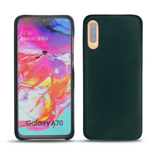 硬质真皮保护套 Samsung Galaxy A70Vert séduisant ( Pantone #1d3c34 ) 