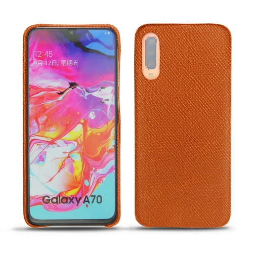 硬质真皮保护套 Samsung Galaxy A70Orange vibrant ( Pantone #e36b39 ) 