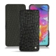 Samsung Galaxy A70 leather case - Autruche nero