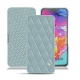 Lederschutzhülle Samsung Galaxy A70 - Bleu ciel - Couture ( Nappa - Pantone 277C ) 