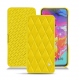 Housse cuir Samsung Galaxy A70 - Jaune fluo - Couture