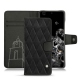 Housse cuir Samsung Galaxy S20+ 5G - Negre poudro - Couture
