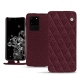 Samsung Galaxy S20 Ultra 5G leather case - Lie de vin - Couture ( Pantone 5115C ) 